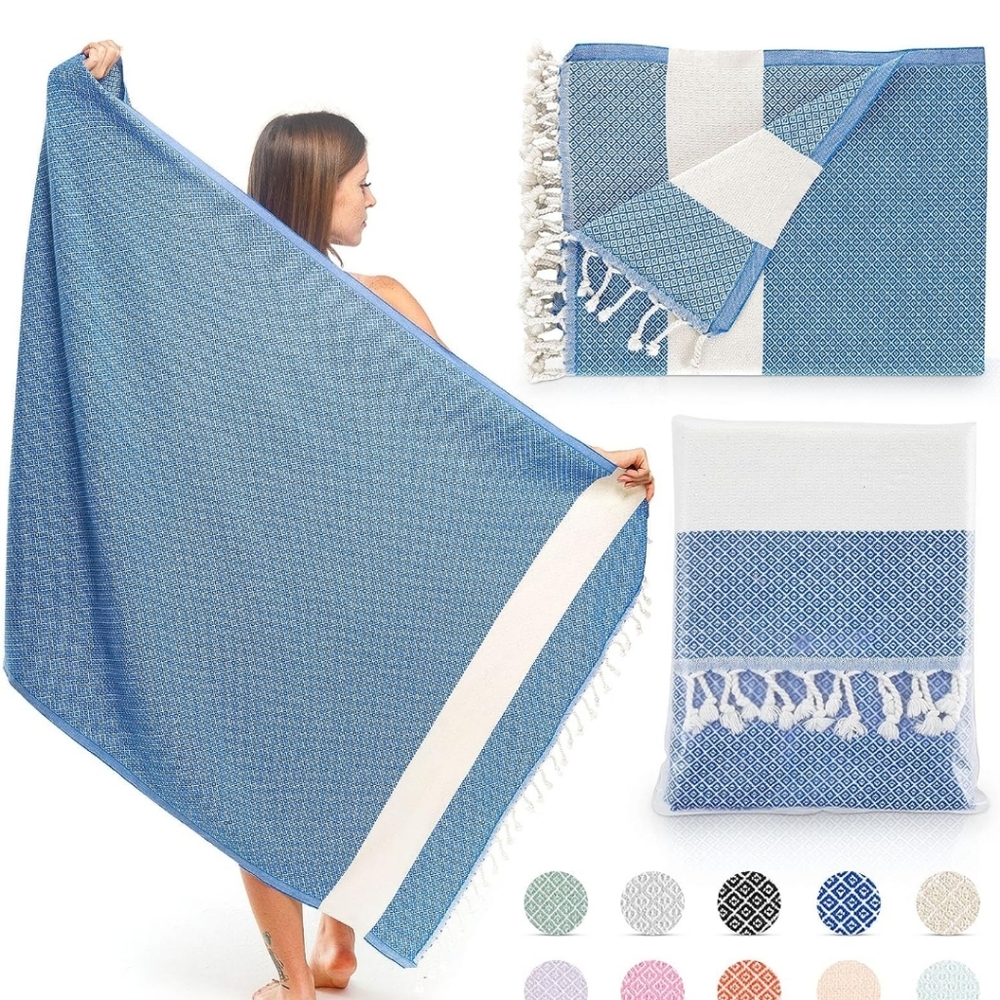 Sand Free Black 100% Turkish Cotton Beach Bath Towel - Citizens of the Beach